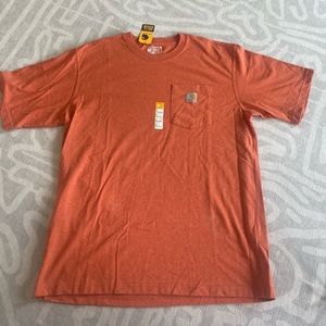 Mens Carhartt heathered orange tee.
